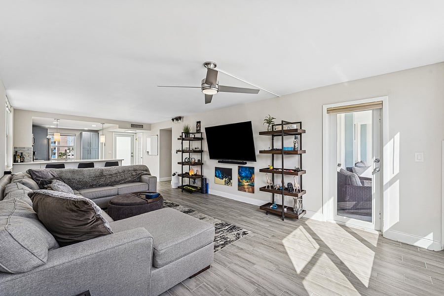 Living room, balcony door pictured 