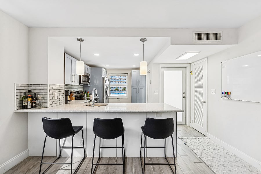 Kitchen and front door 