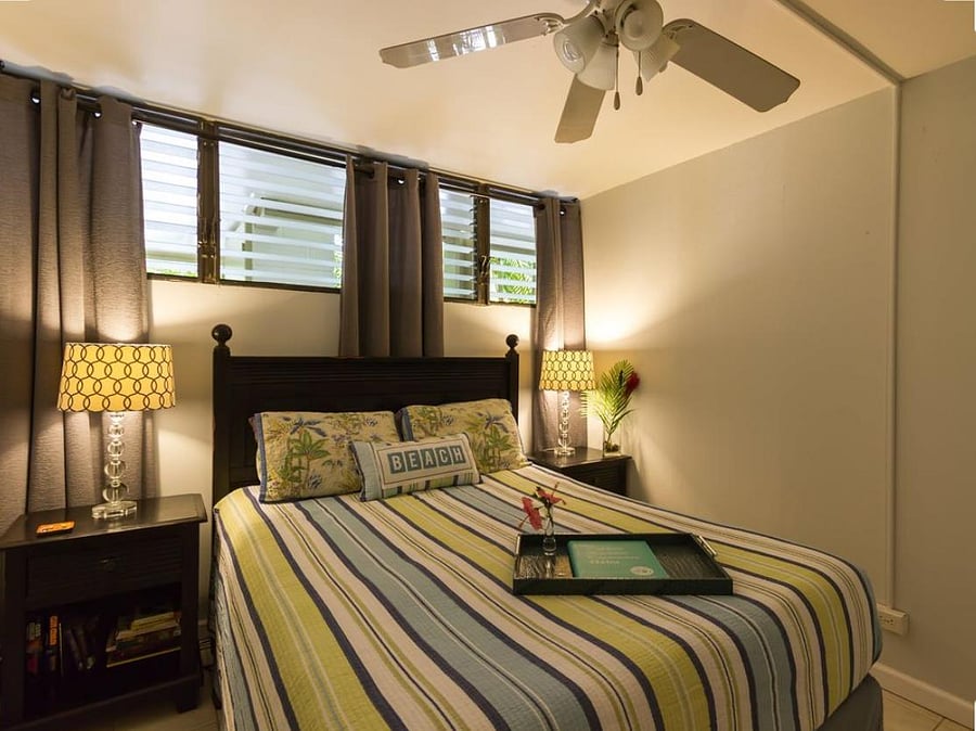 Bedroom has a queen tempurpedic type mattress that is on a digital lift platform.