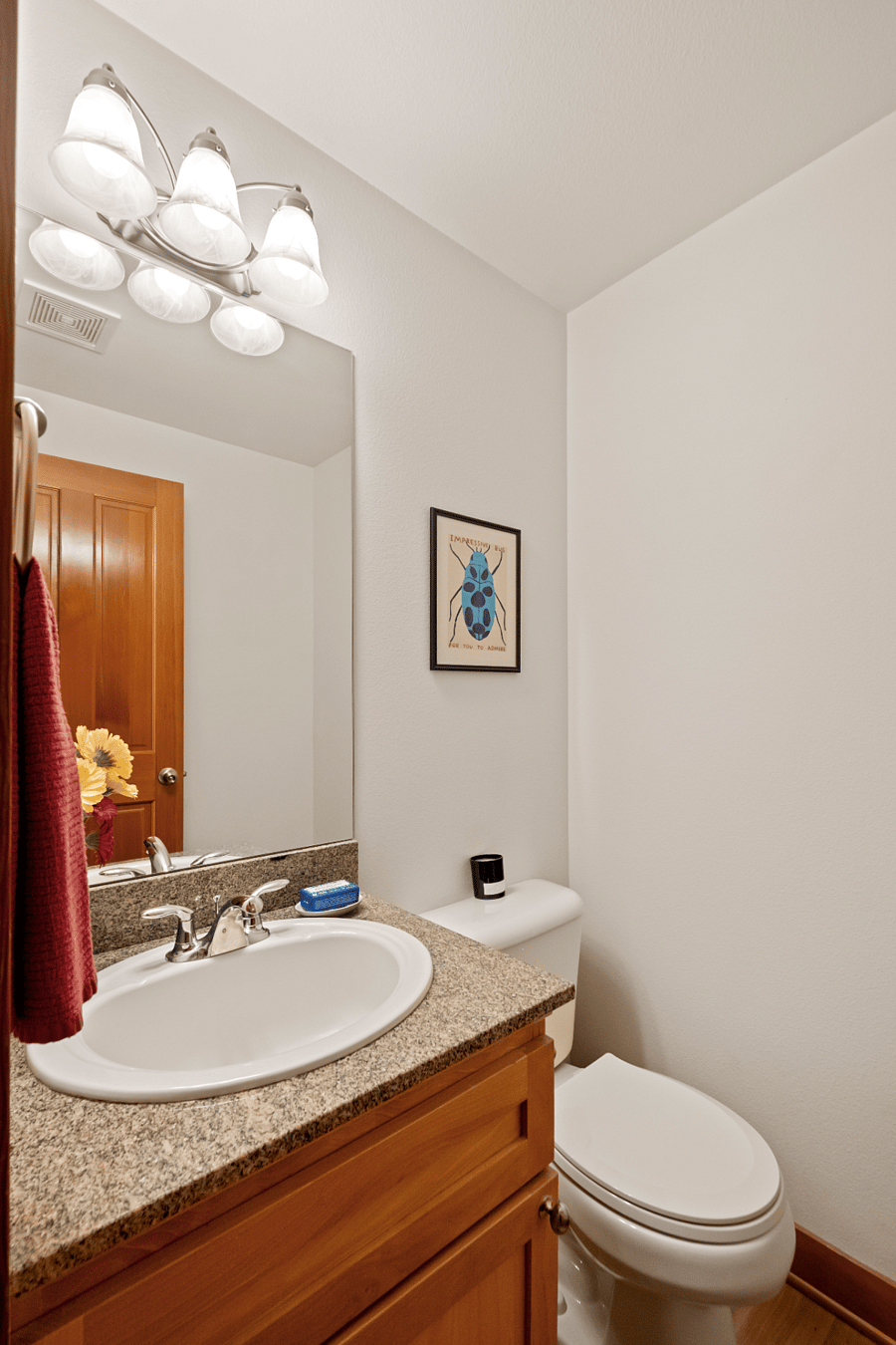 Living area powder room