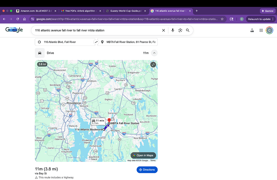 CLOSE to MBTA Fall River to Boston for business and World Cup