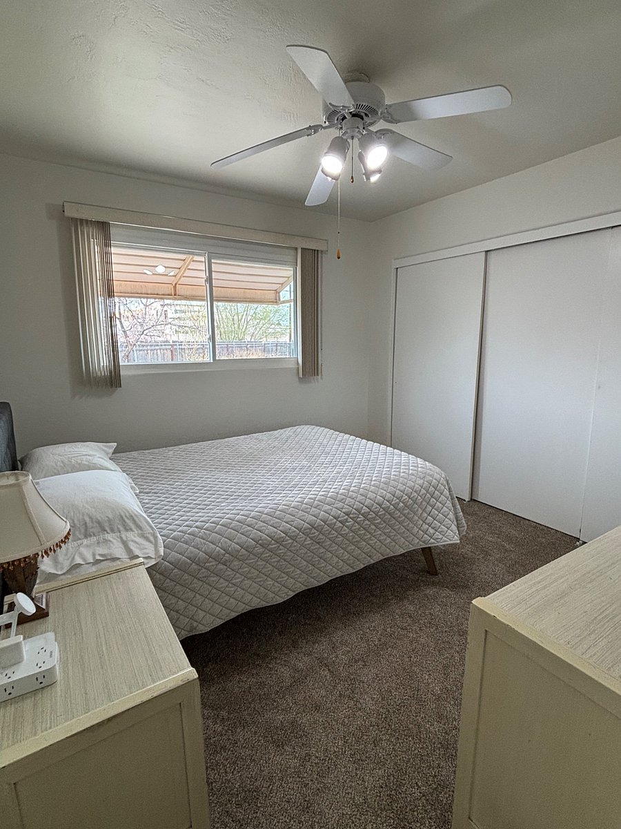 Bedroom set up as an office