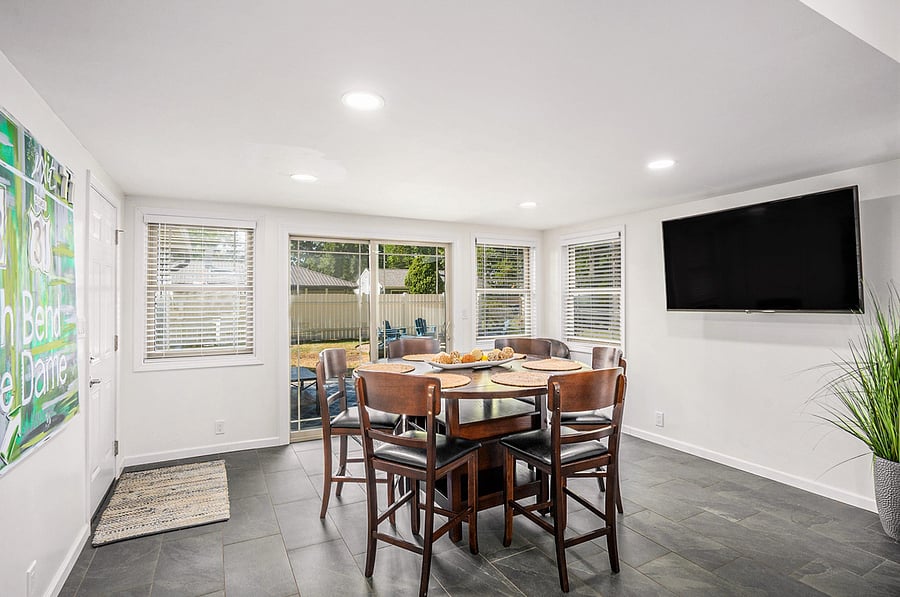 Dining / gathering area, with doors out to patio