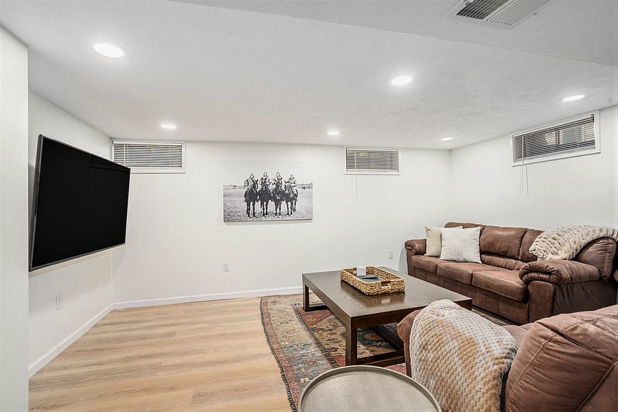 Living room, basement level