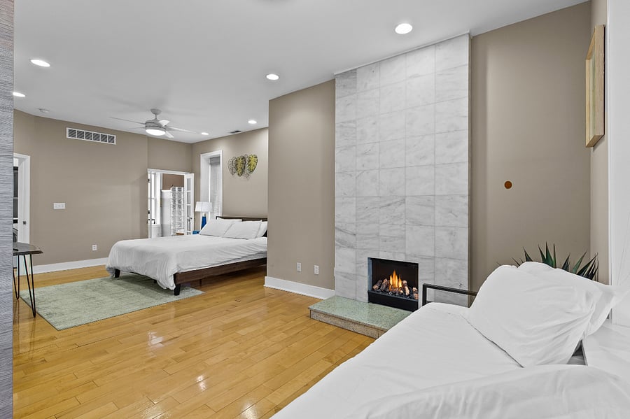 Master bedroom with king bed