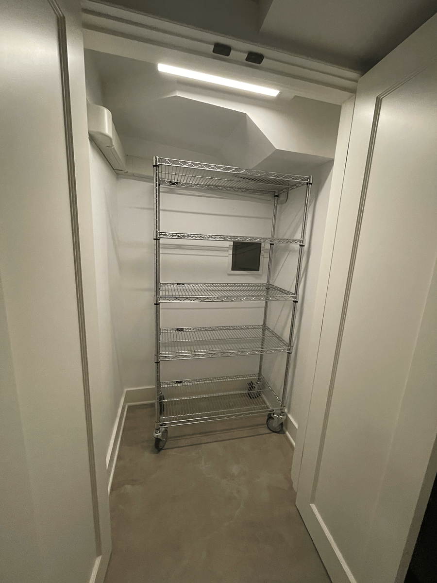 Pantry with shelving.