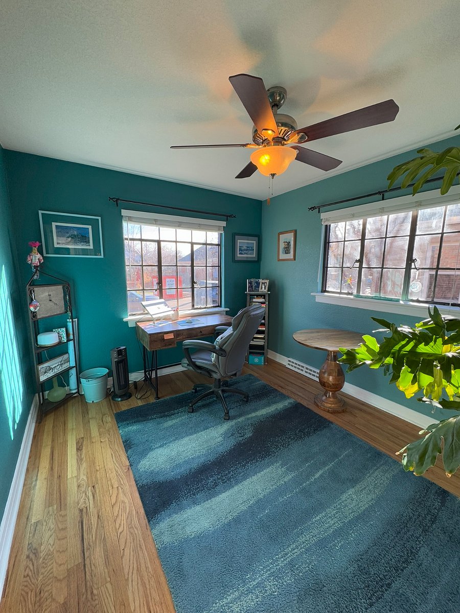 Dedicated office space ideal for remote or hybrid work or extra room for yoga