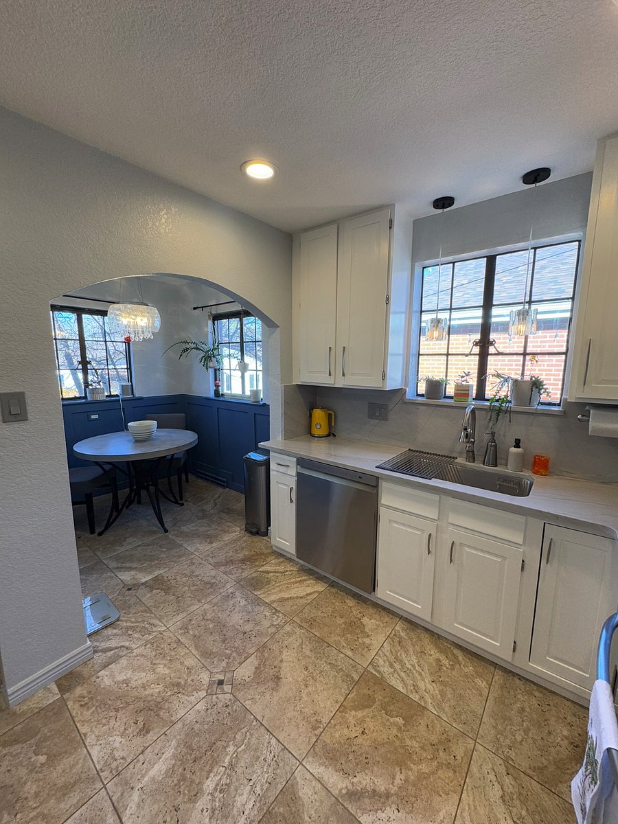 Newly updated, modern kitchen with eating nook