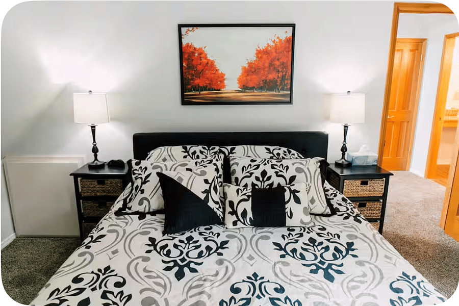 Queen size bed with under bed storage