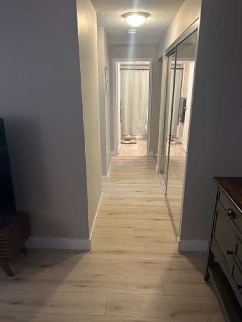 Hallway connects to kitchen, bedroom & bathroom