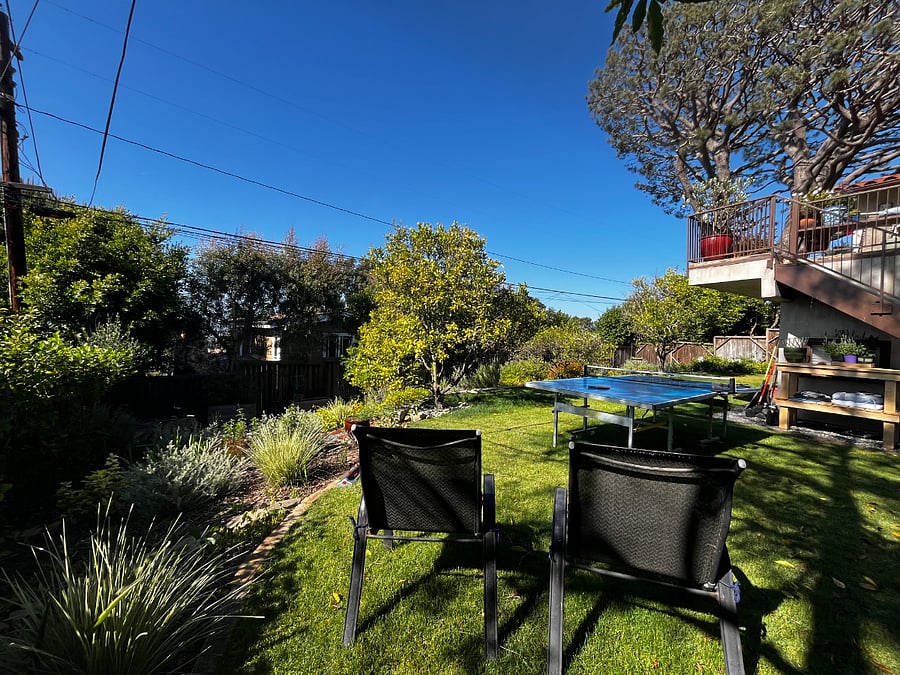 Backyard directly accessible from room.