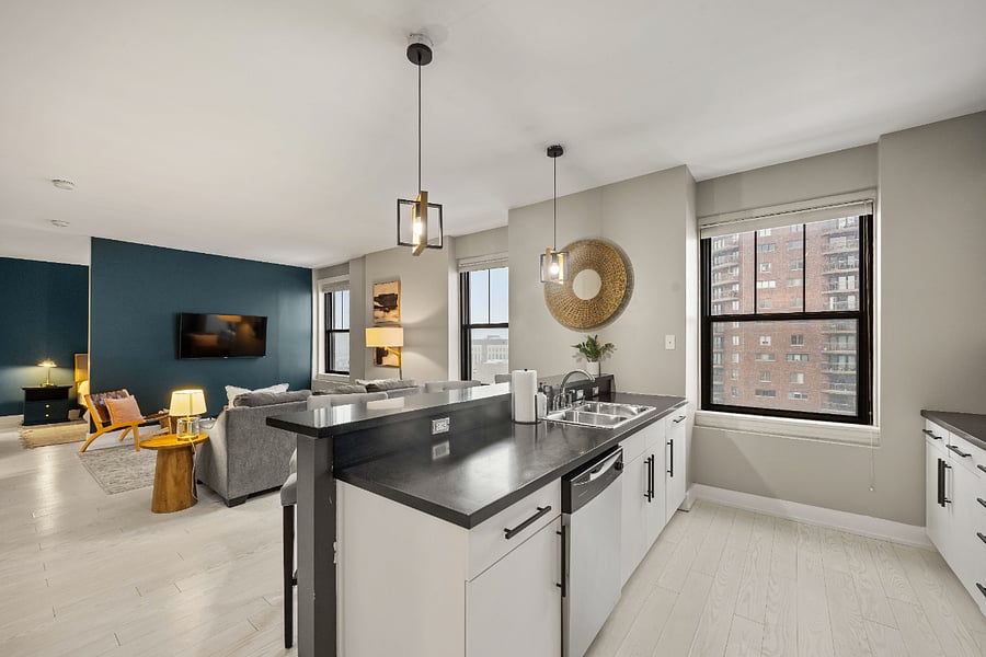 Lots of kitchen counter space for all your cooking needs.