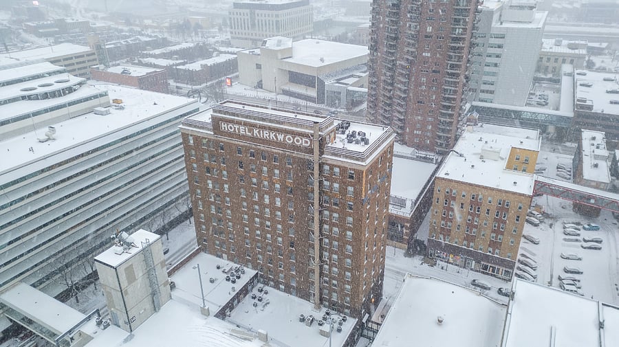 Historic Kirkwood Hotel Building located on Walnut & 4th.