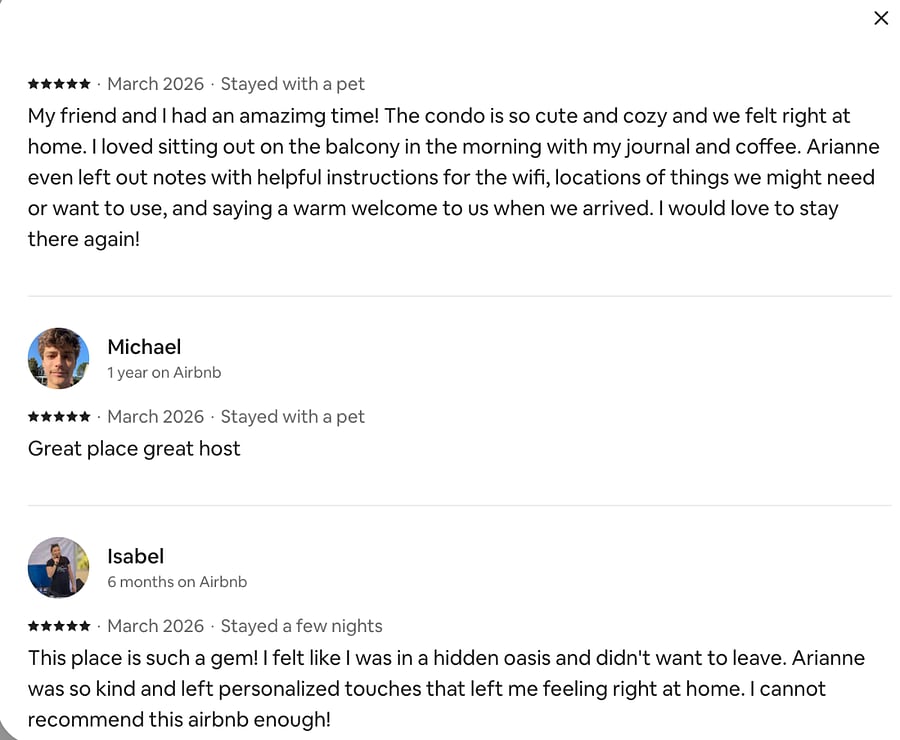 Airbnb Review - no longer listed to accommodate longer stays :) 