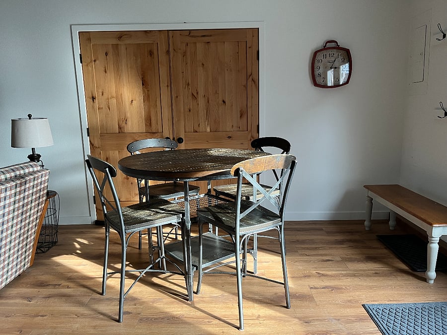 Dining area -- counter-height table