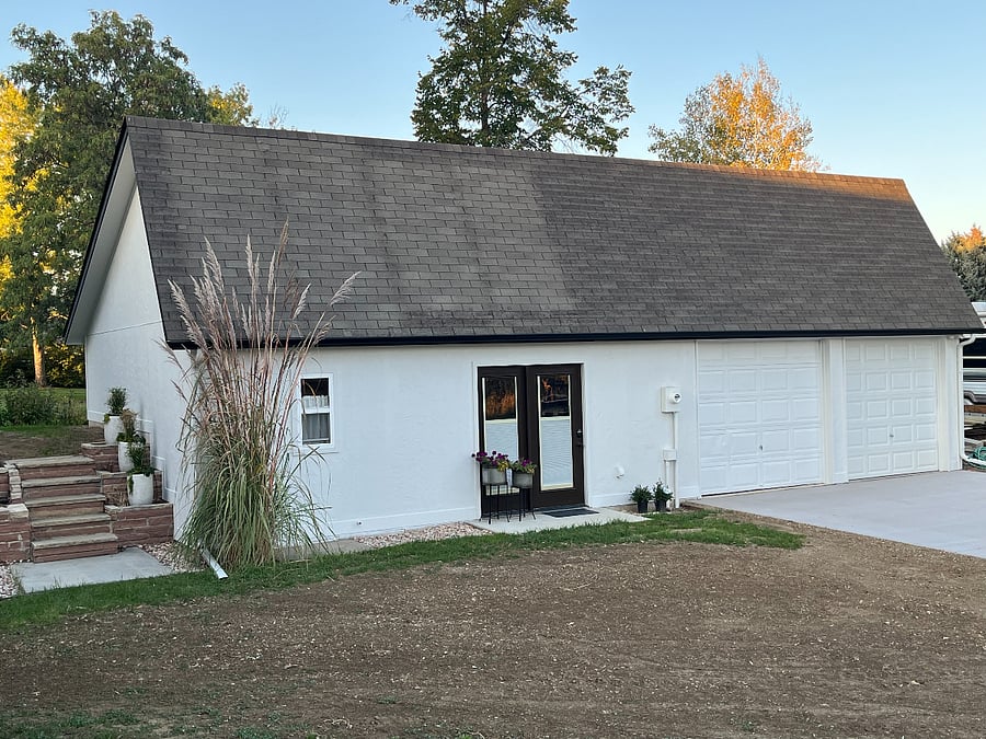 Backyard storage shop with half of it renovated into our apartment