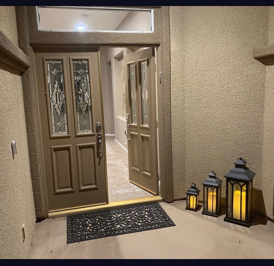 Front door to foyer