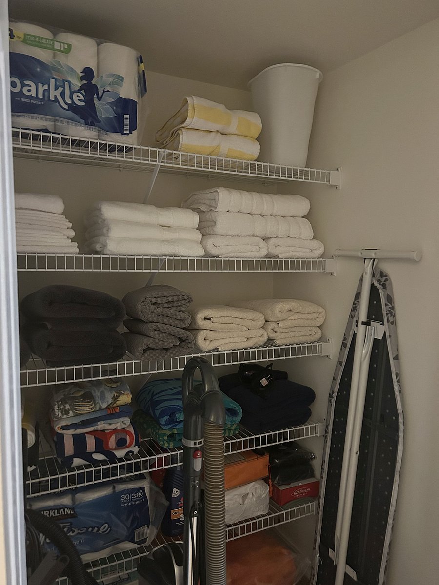 Linen closet fully stocked!