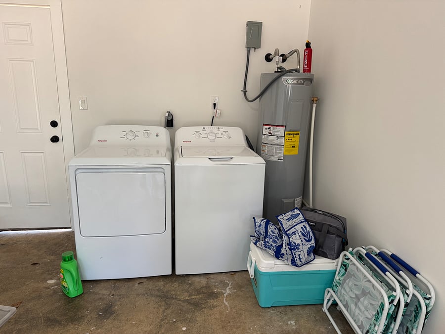 Full size washer & dryer in garage