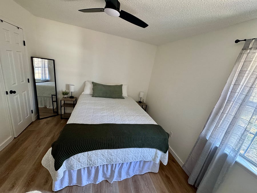 Master bedroom-1 , full body mirror, 2 lamps with charger ports
