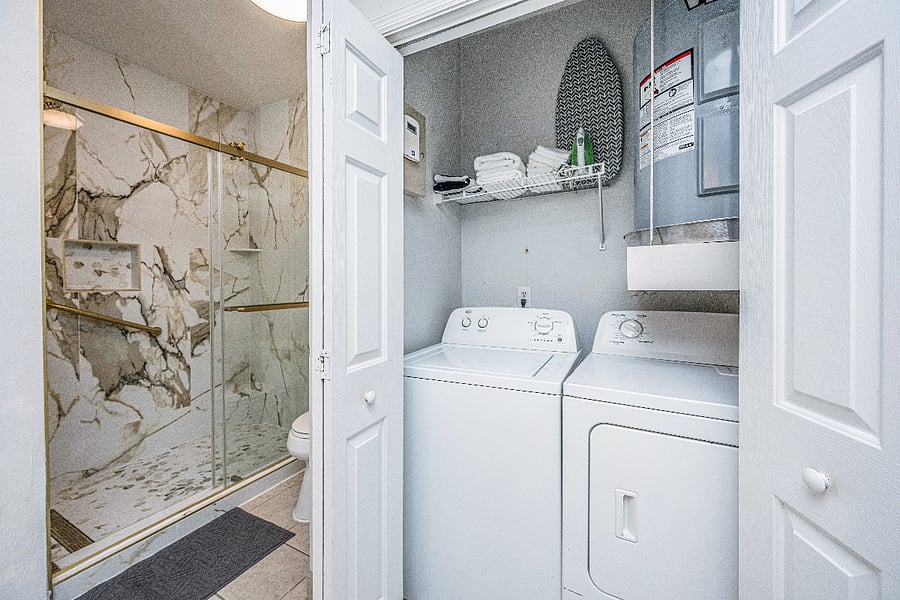 Convenient laundry access for longer stays