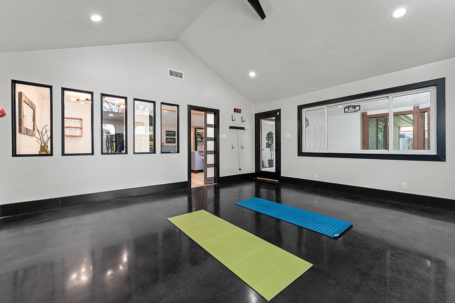 Get a quick stretch in the Flex Den while keeping an eye on the house.