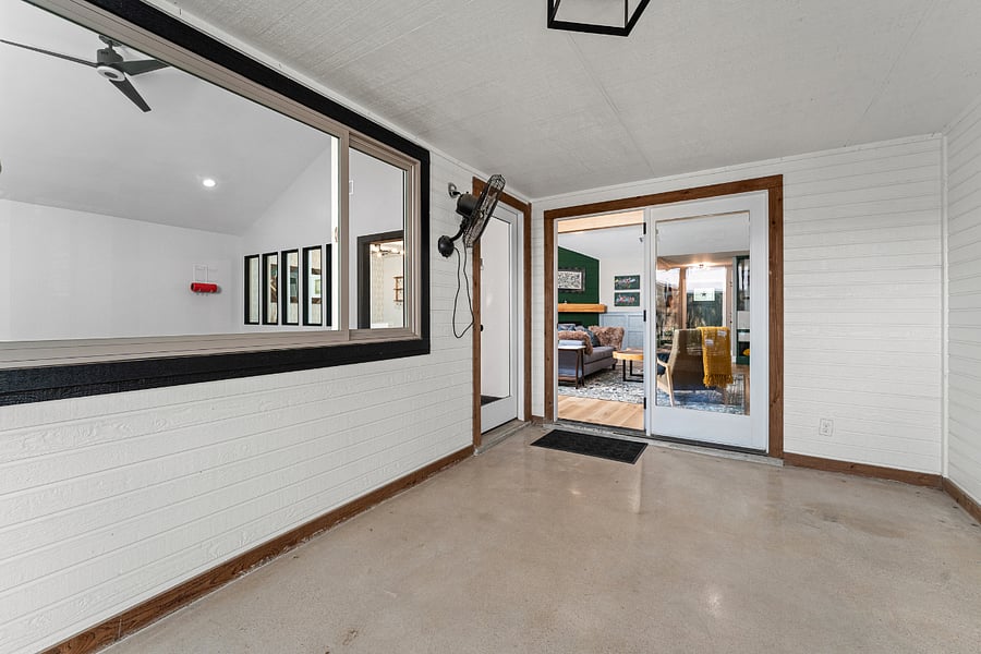 Screened in patio for comfortably breezy nights.