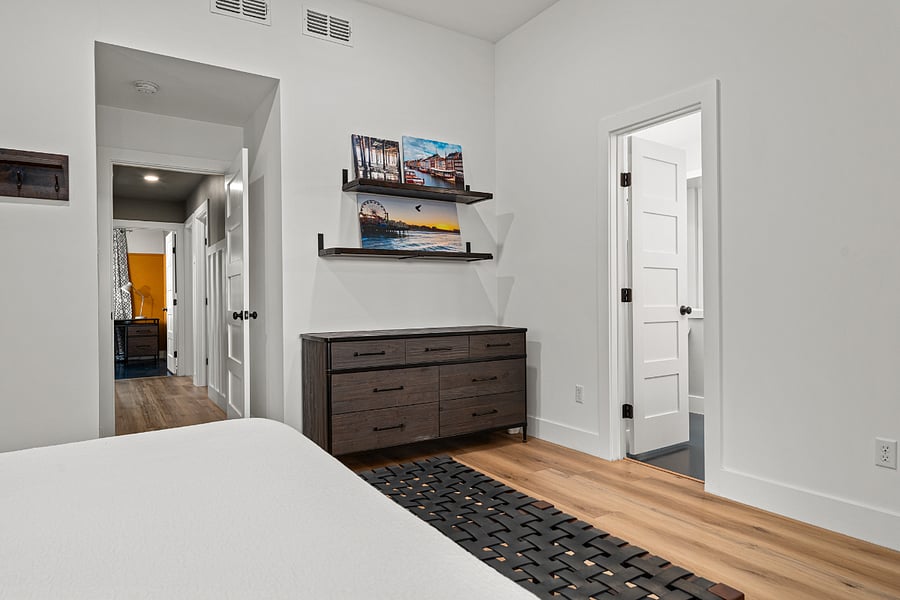 Ample dresser storage and a full sized closet in EVERY ROOM. Some have two!