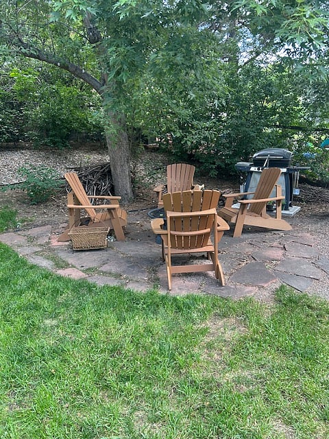 Outside sitting area with firepit