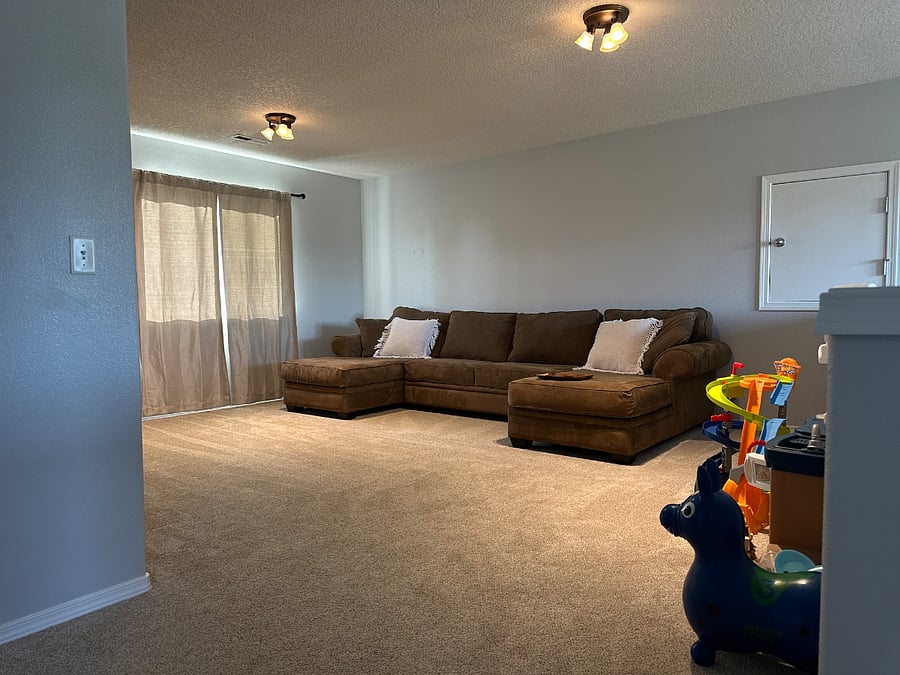 Upstairs loft movie room/ flex space