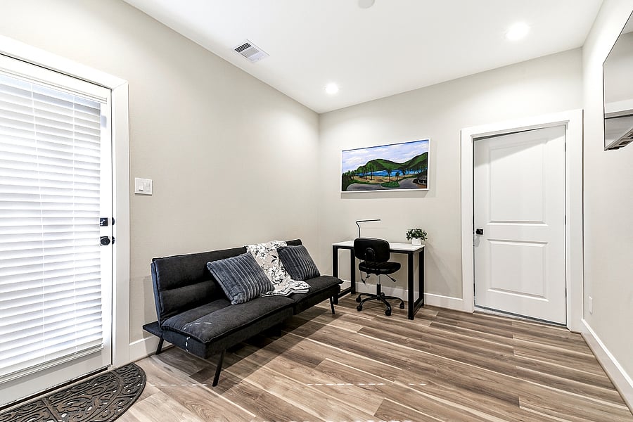 1st floor - office/lounge with Futon and Full bathroom