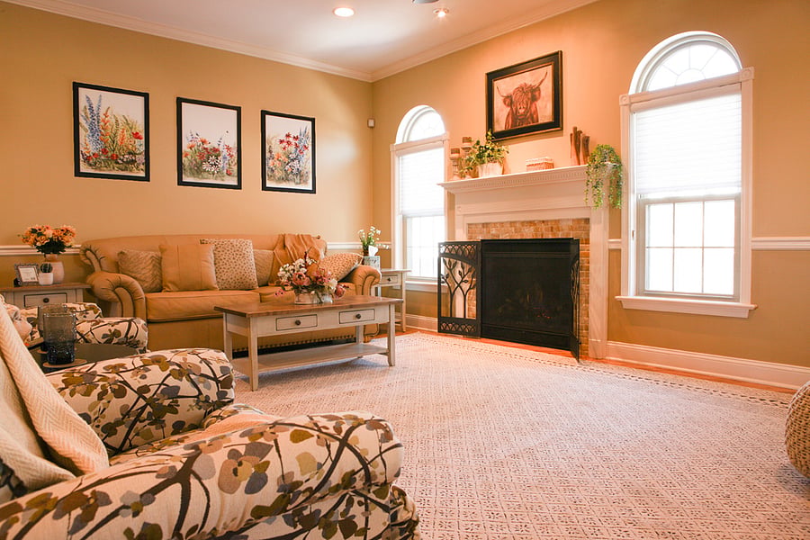 Living Room with gas fireplace