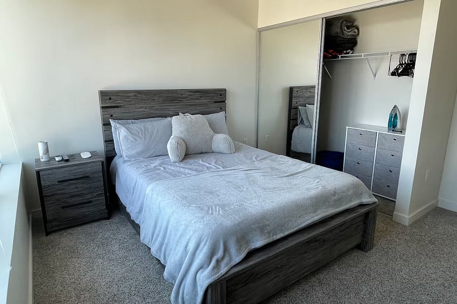 Condo Unit: Bedroom Views of the Closet (Angle #3)