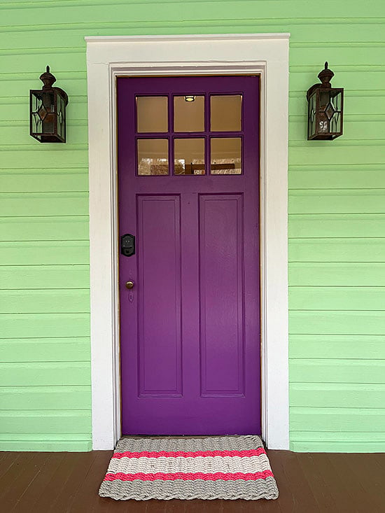 Front door with keyless deadbolt entry