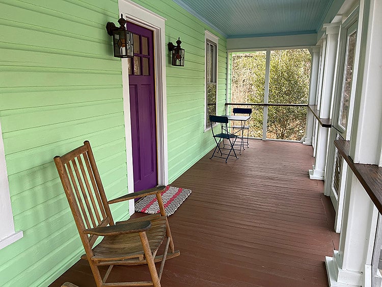 Screened-in front porch