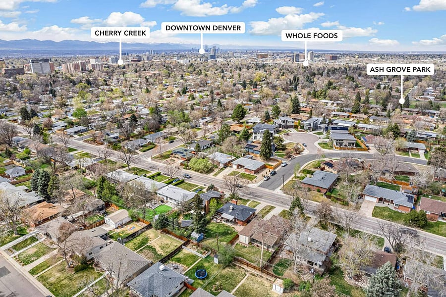 Drone shot facing North showing proximity to some local attractions