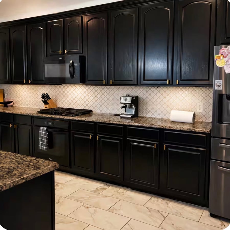Fully equipped kitchen with modern appliances, ample counter space, and everything needed for everyday cooking or extended stays.