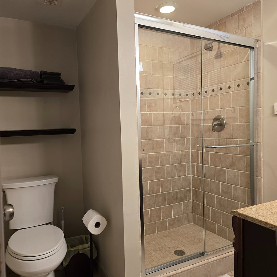 Downstairs on suite bathroom.
