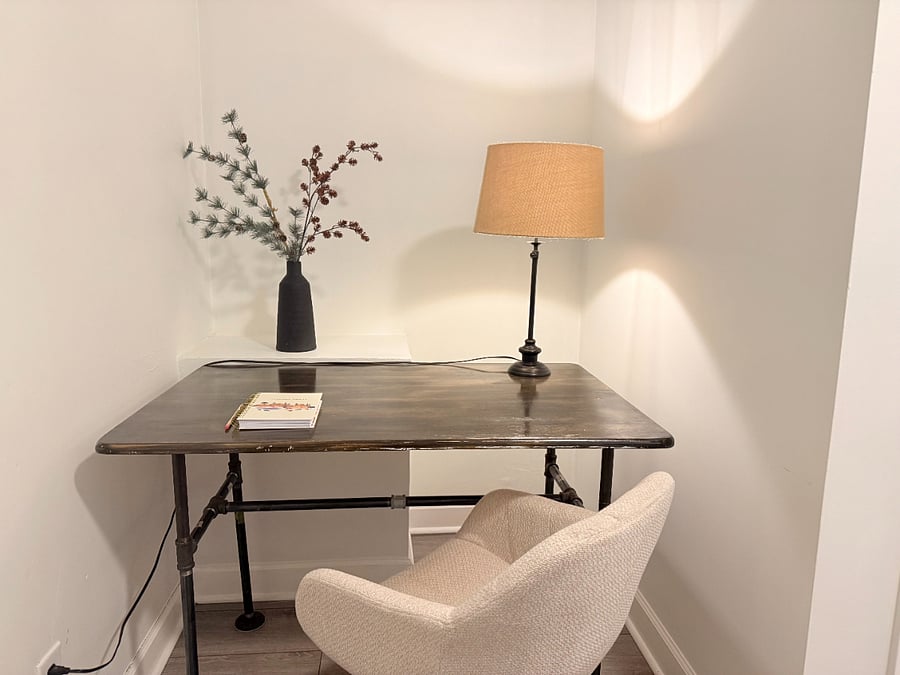 third bedroom / office with twin bed and desk 