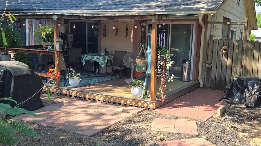 Backyard covered deck