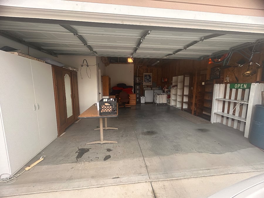 Garage and storage space. 