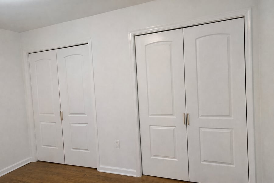 Main Bedroom Has two closet. 
One has a dresser within for storage
