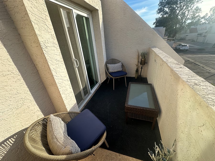 Upstairs balcony off the 3rd bedroom allows for incredible sunset watching