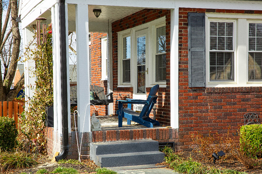 For change of pace relaxation, enjoy the vine partitioned side porch swinging while maybe catching a glimpse of a humming bird. 