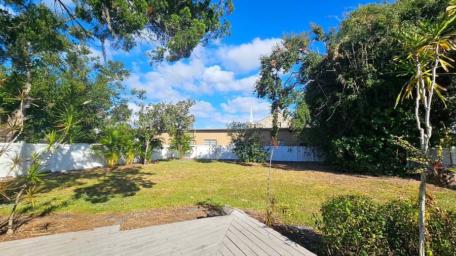 Backyard view from deck
