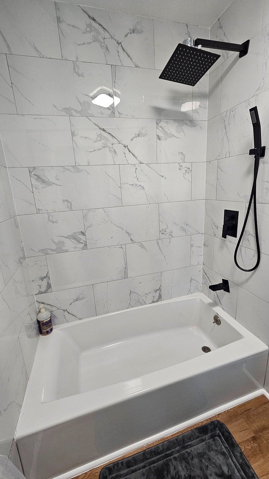 Back bathroom, rain shower