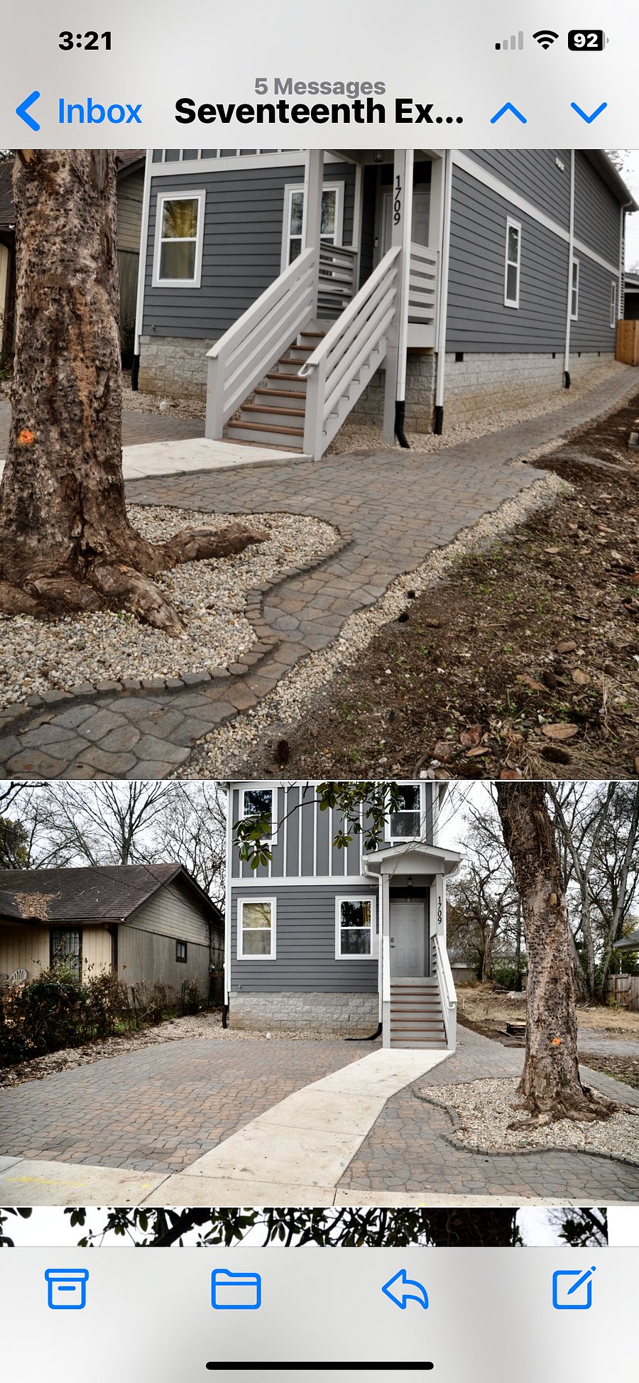 Front door, street access with additional parking in front of house