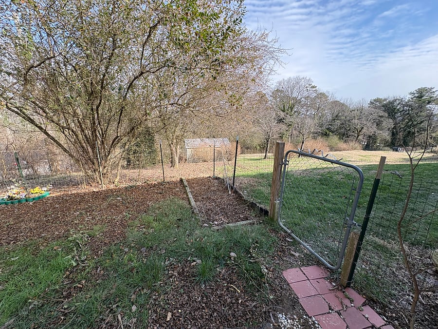 Private fenced area; working to add privacy fencing.
