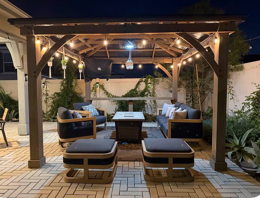 Fenced backyard