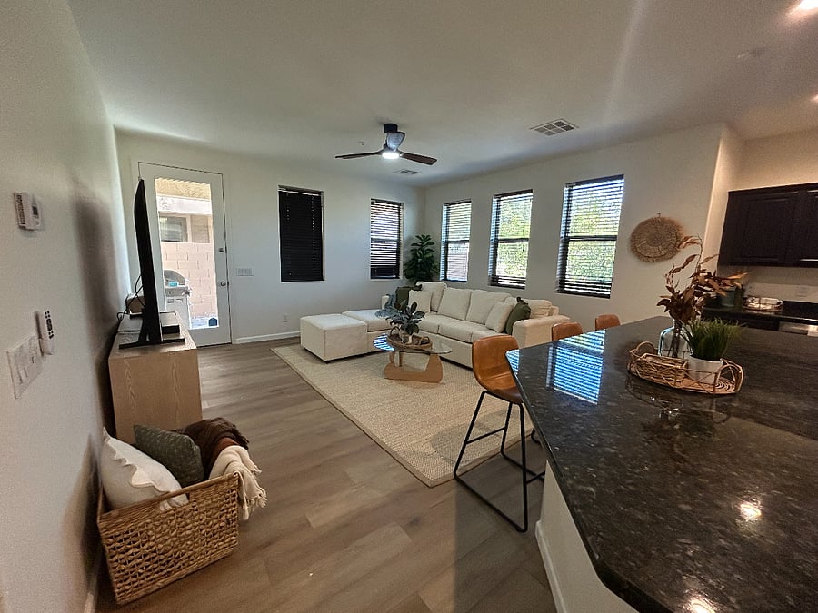 Living room with smart tv